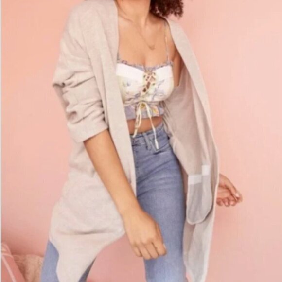 NWT Donni Sandwash Cardigan Sweater Coat Longline 2-Pocket One Size Fits All 49K - Picture 2 of 10